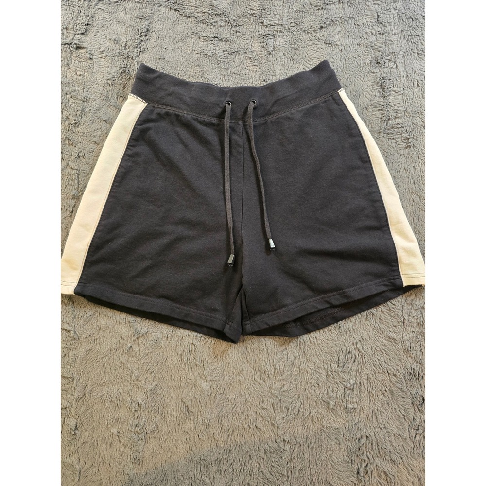 SB Active St Johns Bay Womens Black Cream Side Stripe Athletic Shorts Small